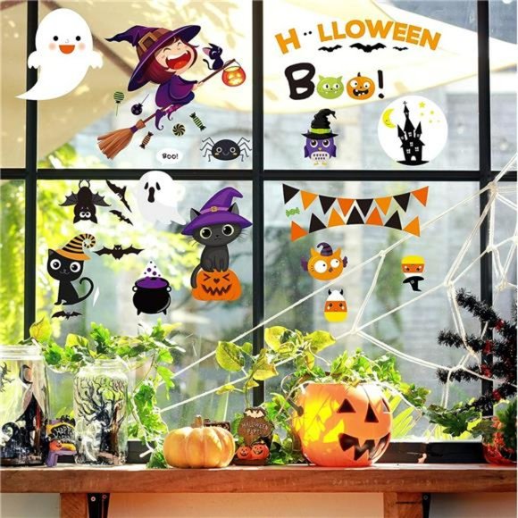 Halloween Window Clings, Halloween Window Decorations Halloween Window Stickers - Picture 6 of 6